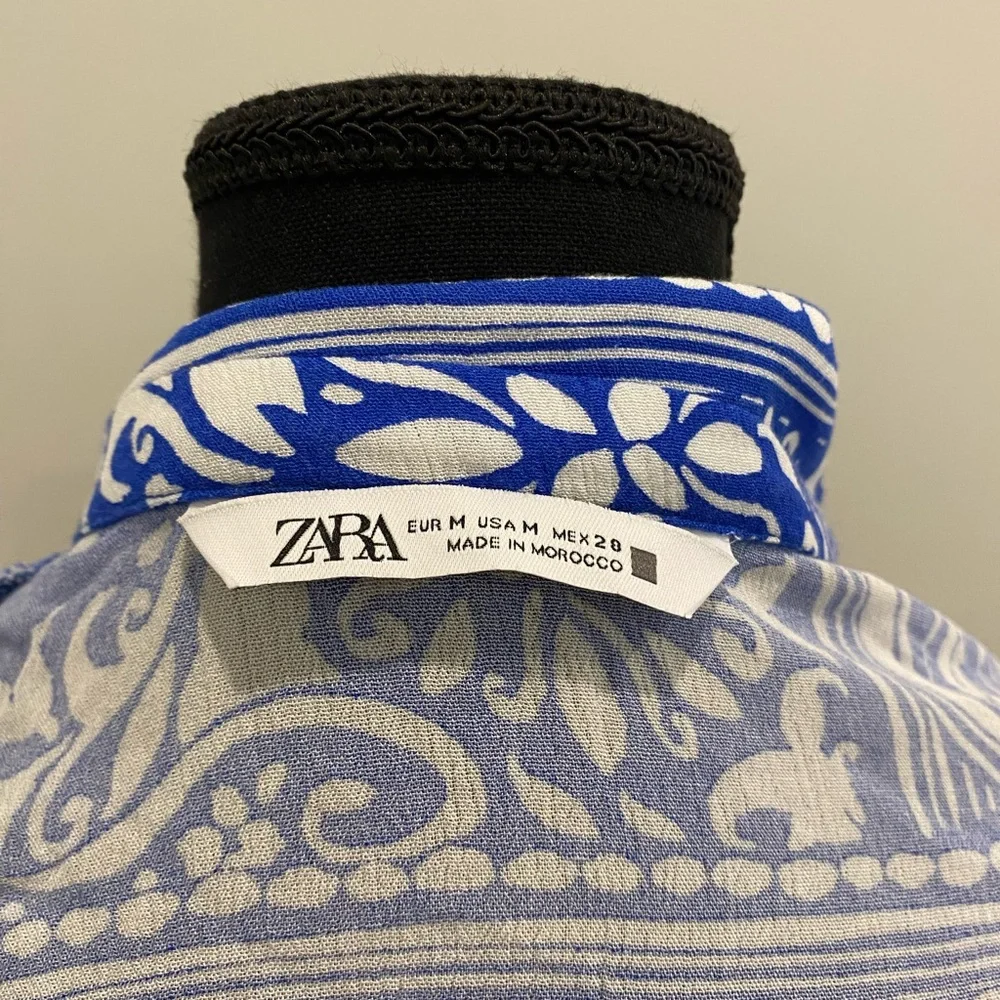 Zara Blue and Gray Patterned Garment - Picture 4 of 4
